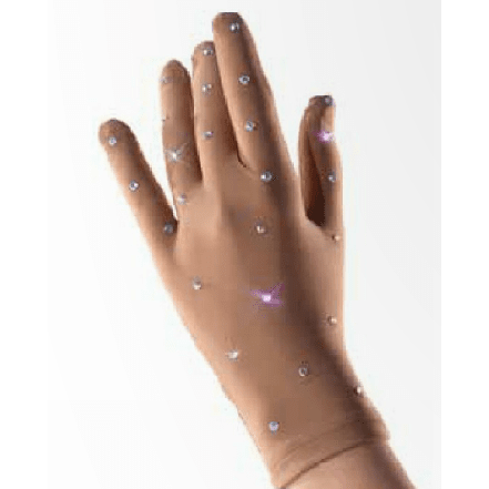 Hudfärgade tävlingshandskar med swarovskikristaller