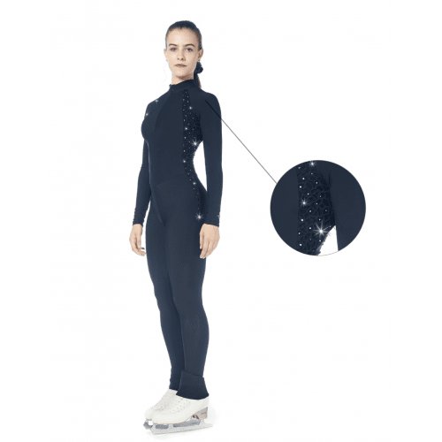 Heldräkt med kristallförsedd spetsinfällning