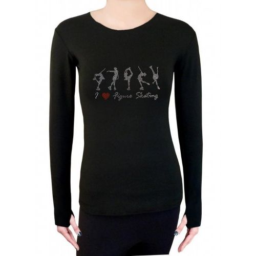 Långärmad top med kristalltryck R224