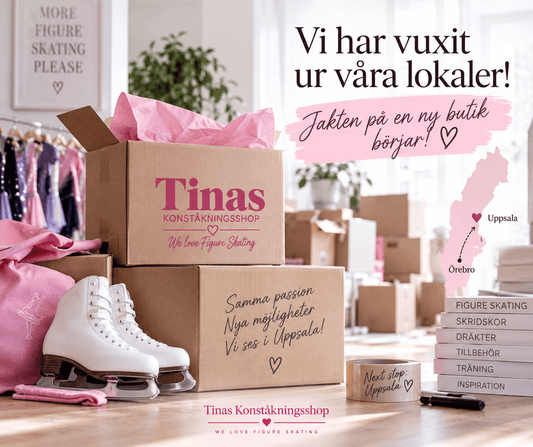 Vi har vuxit ur våra lokaler jakten på en ny butik har börjat - Tinas Figure Skating Shop