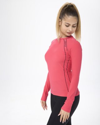 060 Långärmad Topp Korall - Tinas Figure Skating Shop
