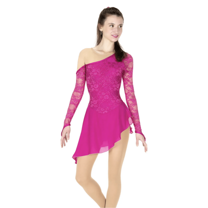220 Bare Shoulder Dress Deep Pink - Tinas Figure Skating Shop