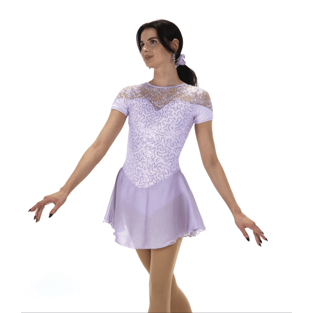 528 Softly Sequins Dress – Light Lilac - Tinas Figure Skating Shop