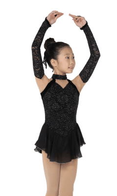 Opera Gloves Dress – Jet Black - Tinas Figure Skating Shop