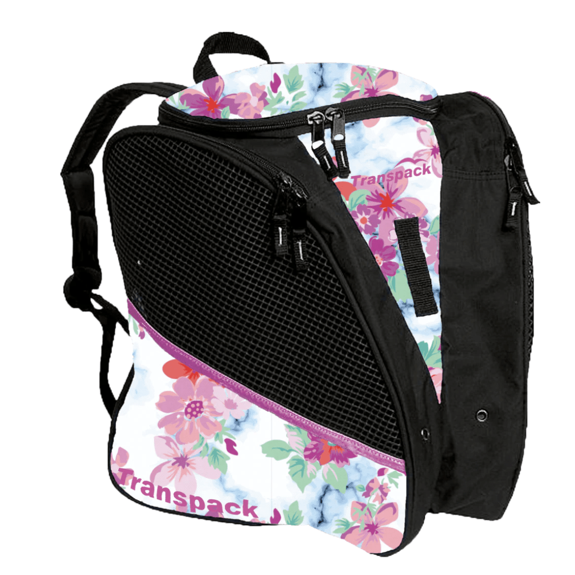 Transpack Skridskoryggsäck Pink Aqua Floral Hibiscus