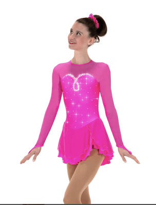 Sweetheart Dress: Lighter Loop Crystal Pattern Rosa - Tinas Figure Skating Shop